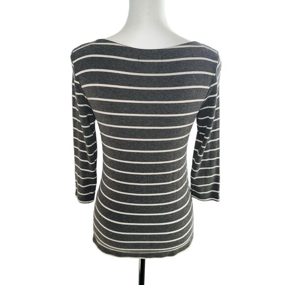 Willi Smith Gray White Medium 3/4 Sleeve top - Picture 3 of 4